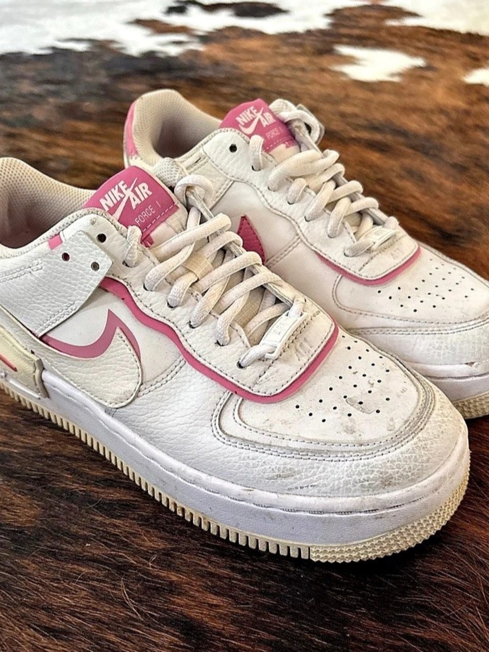 Nike Air Force 1 Sneakers White & Pink US 7.5